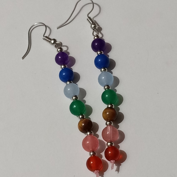 Glass chakra earings - Picture 3 of 5